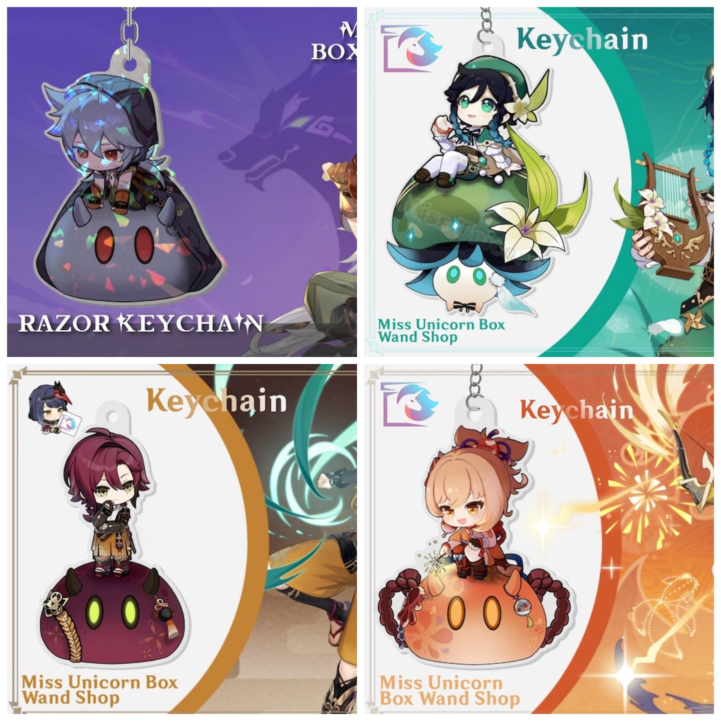 Slime Character Keychain Genshin Impact Inspired