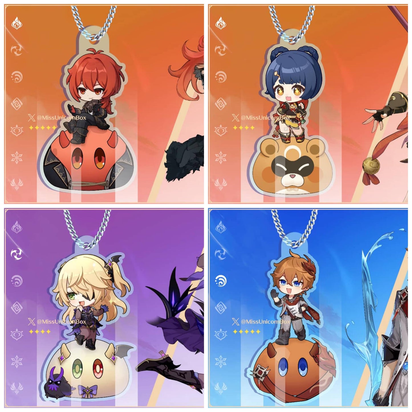 Slime Character Keychain Genshin Impact Inspired