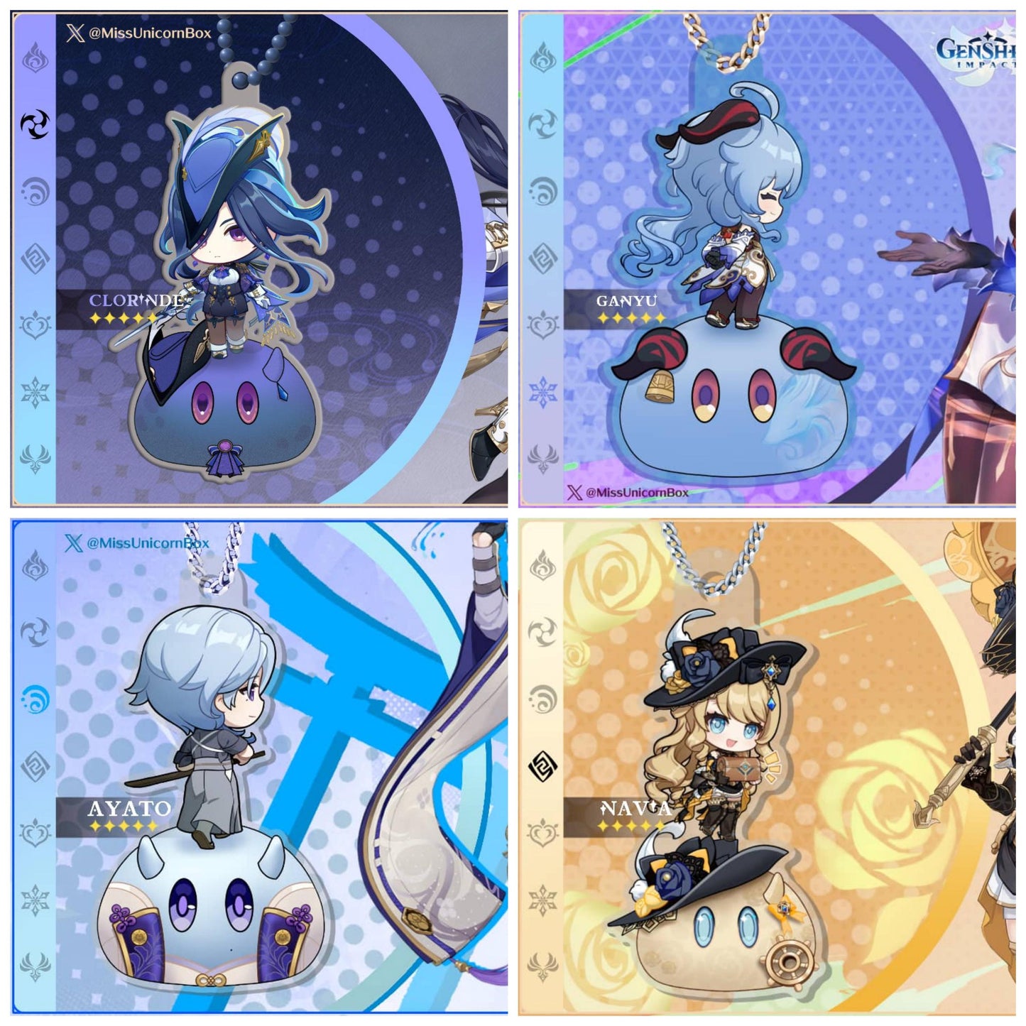 Slime Character Keychain Genshin Impact Inspired